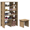 Vidaxl schoenenkast met plank 2 pcs artisan eiken bewerkt hout
