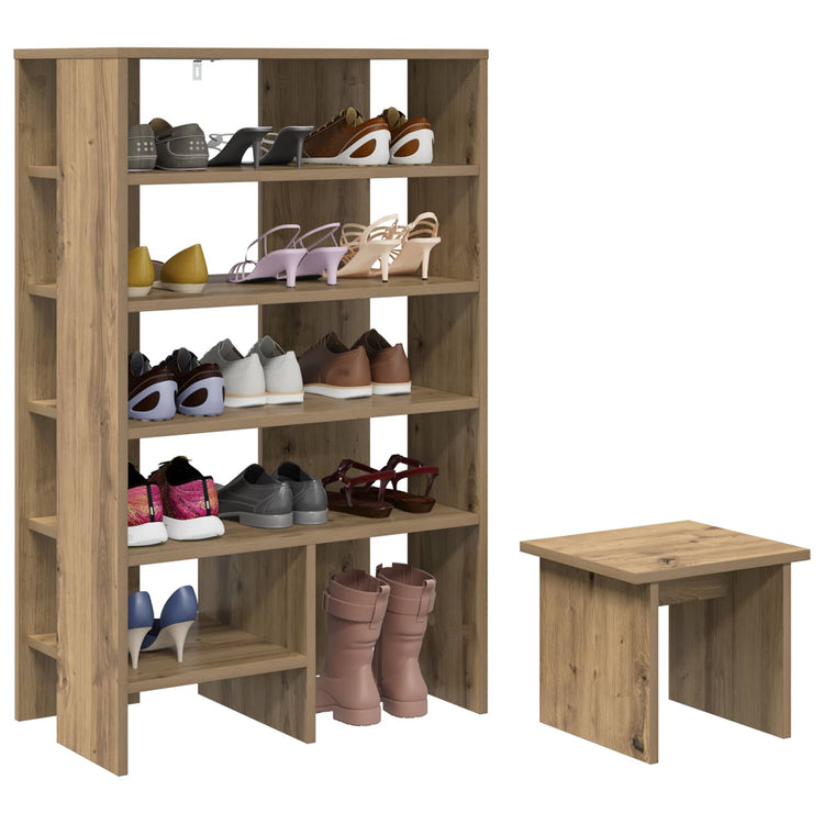 Vidaxl schoenenkast 2 st 62 x 35 x 100 cm bewerkt hout