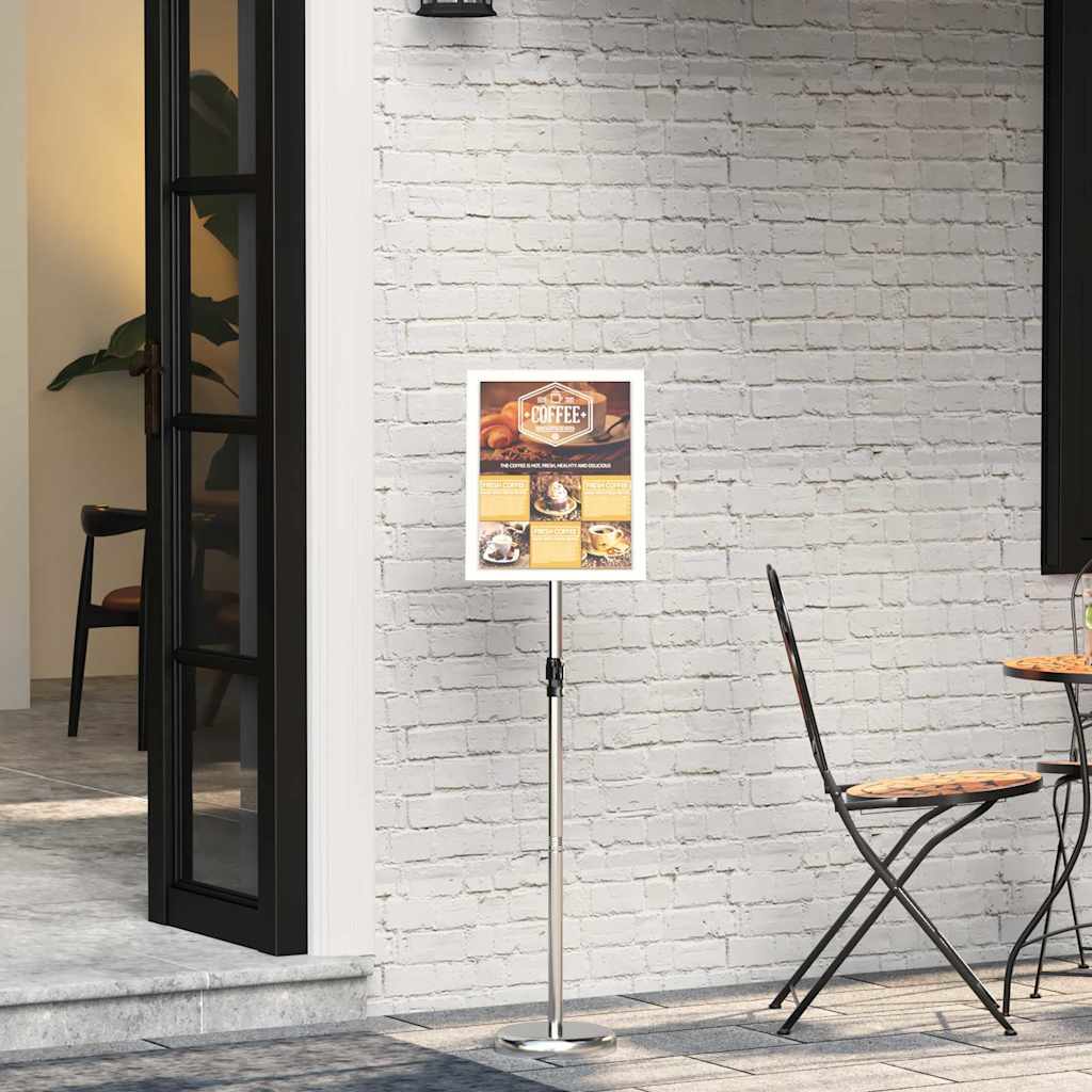Vidaxl beurs displays zilver 30 x 25 x 128 cm aluminium
