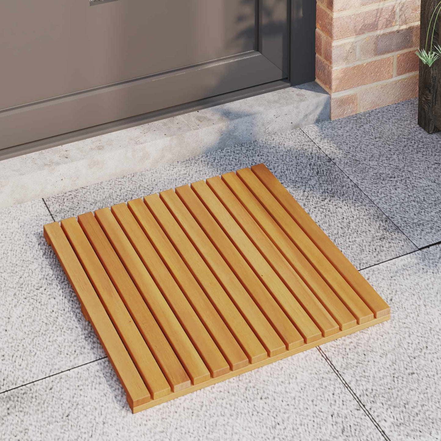 Vidaxl badmat effen bruin 50 x 50 cm hout