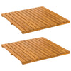 Vidaxl badmat effen bruin 50 x 50 cm hout
