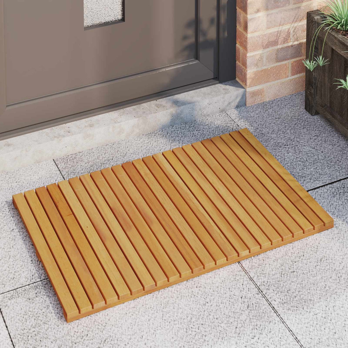 Vidaxl badmat effen bruin 80 x 50 cm hout
