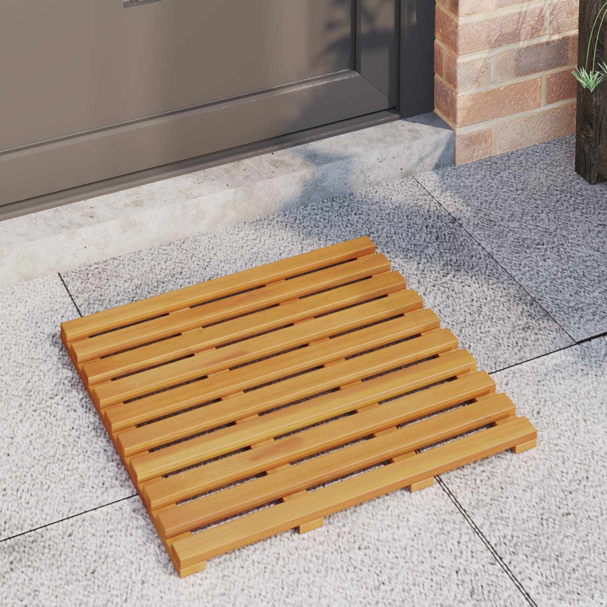 Vidaxl badmat effen bruin 100 x 53 cm hout