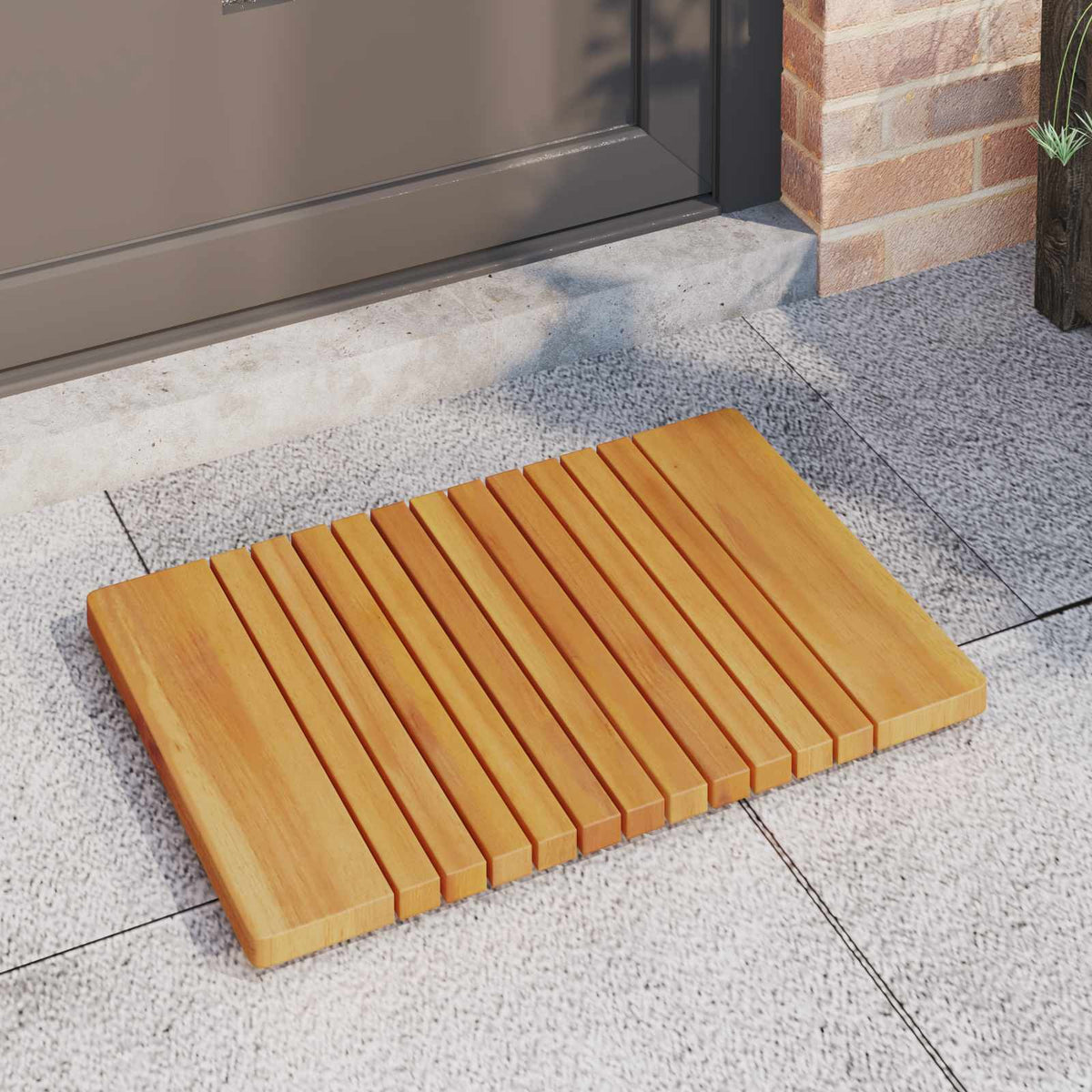Vidaxl badmat effen bruin 59 x 40 cm hout
