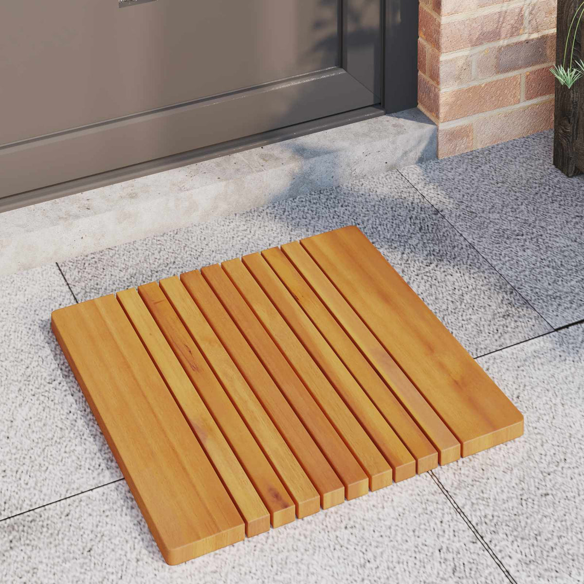 Vidaxl badmat effen bruin 59 x 40 cm hout