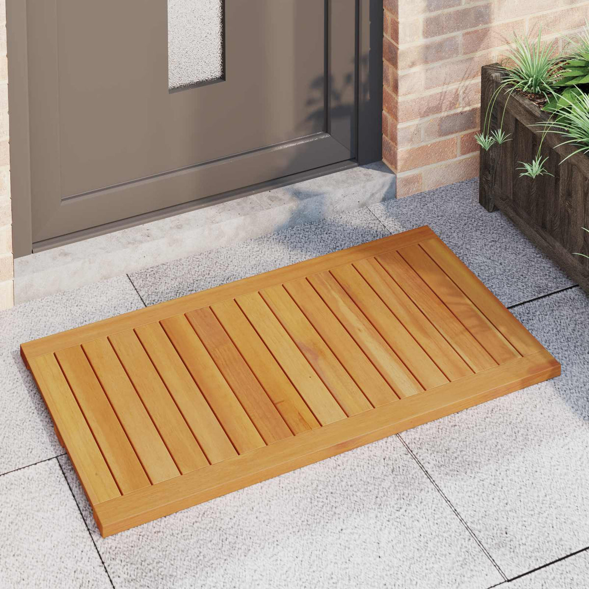 Vidaxl badmat effen bruin 100 x 55 cm hout