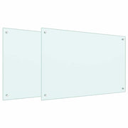 Vidaxl keukenachterwand 2 st wit 90 x 60 cm gehard glas - afbeelding 2