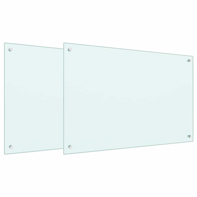Vidaxl keukenachterwand 2 st wit 90 x 60 cm gehard glas