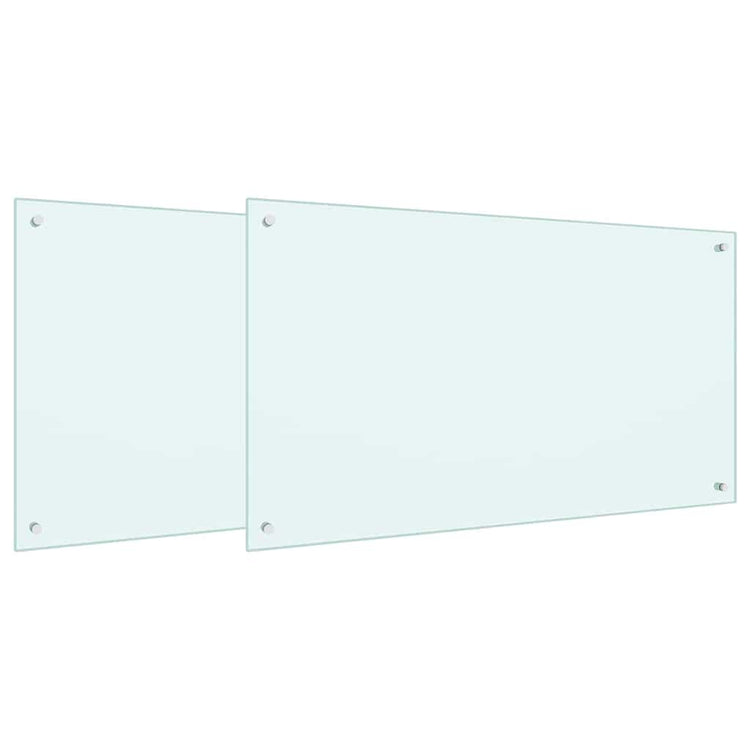 Vidaxl keukenachterwand 2 st wit 100 x 60 cm gehard glas
