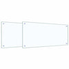 Vidaxl keuken spatscherm 2 pcs doorzichtig 90 x 40 cm gehard glas