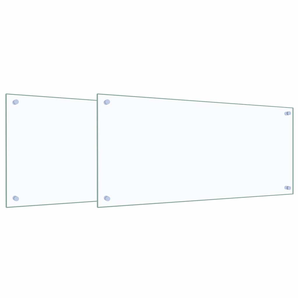 Vidaxl keuken spatscherm 2 pcs doorzichtig 90 x 40 cm gehard glas