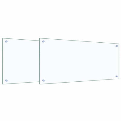 Vidaxl keuken spatscherm 2 pcs doorzichtig 90 x 40 cm gehard glas