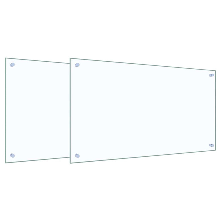 Vidaxl keukenachterwand 2 st doorzichtig 90 x 50 cm gehard glas