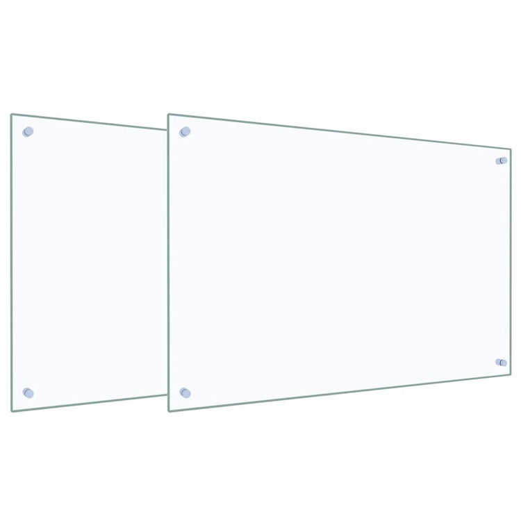 Vidaxl keukenachterwand 2 st doorzichtig 90 x 60 cm gehard glas