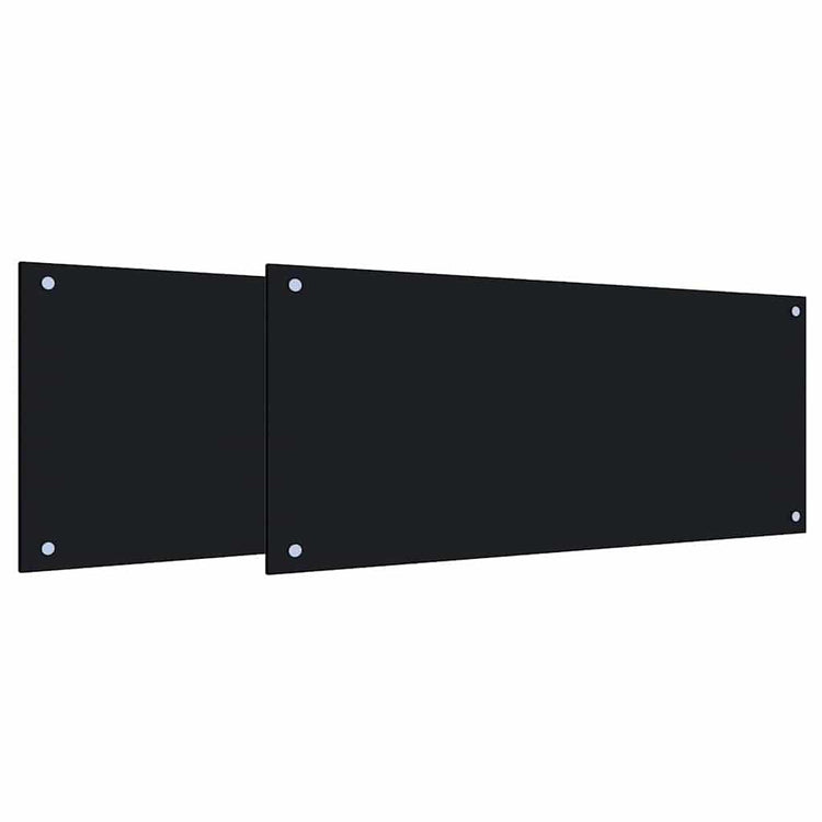 Vidaxl keukenachterwand 2 st zwart 90 x 40 cm gehard glas