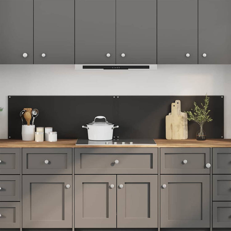 Vidaxl keukenachterwand 2 st zwart 100 x 40 cm gehard glas