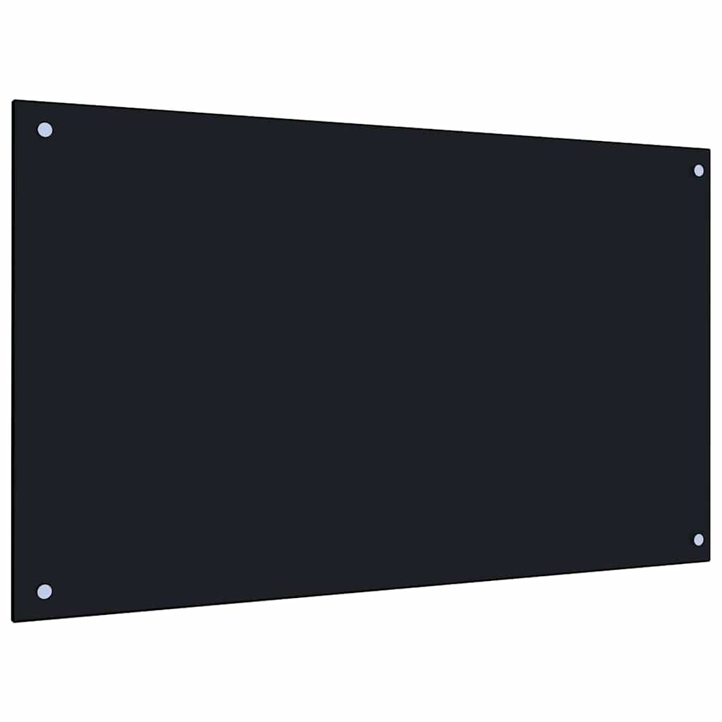 Vidaxl keuken spatscherm 2 pcs zwart 100 x 60 cm gehard glas