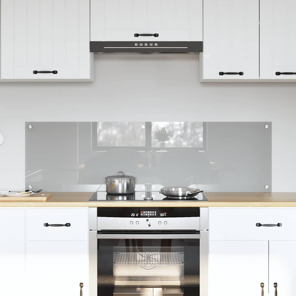 Vidaxl keukenachterwand 2 st lichtgrijs 70 x 40 cm gehard glas
