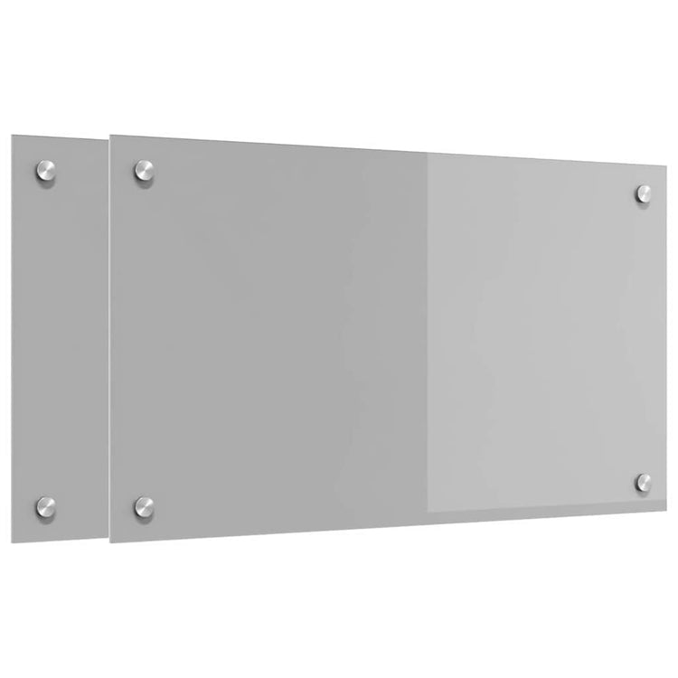 Vidaxl keukenachterwand 2 st lichtgrijs 70 x 40 cm gehard glas