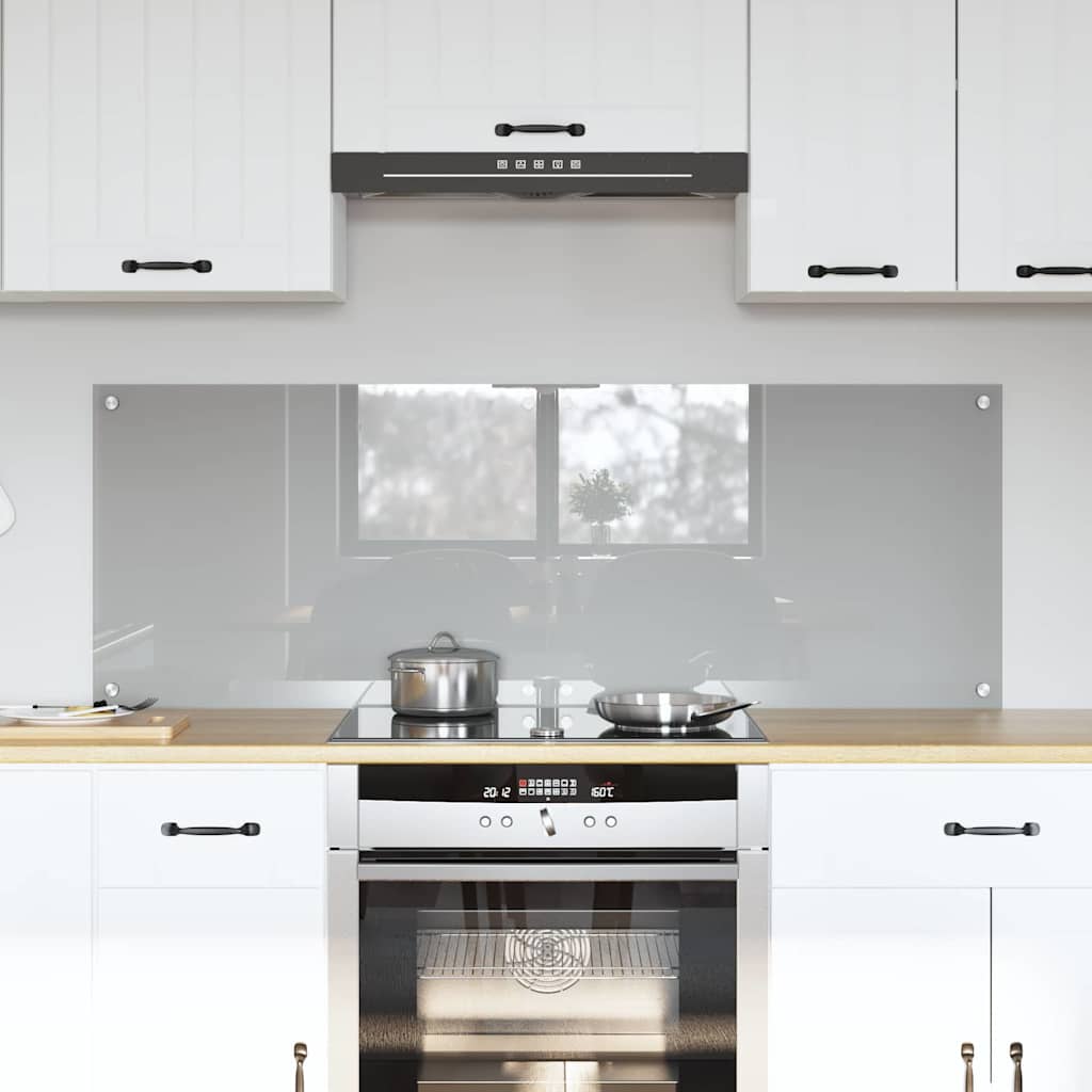 Vidaxl keukenachterwand 2 st lichtgrijs 70 x 50 cm gehard glas