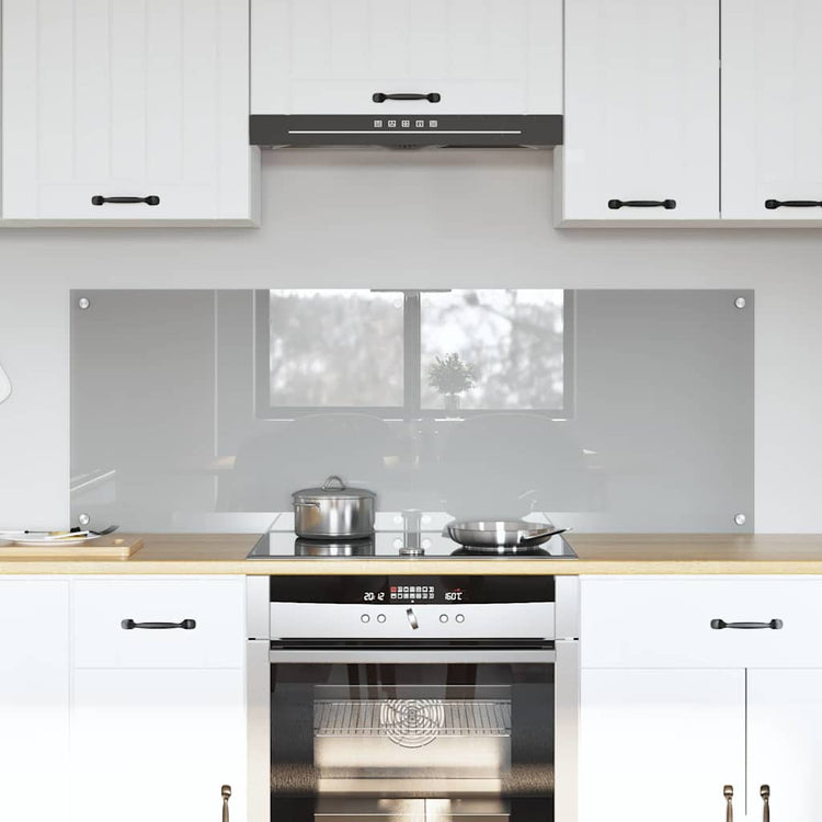 Vidaxl keukenachterwand 2 st lichtgrijs 70 x 50 cm gehard glas