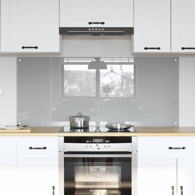 Vidaxl keuken spatscherm 2 pcs lichtgrijs 70 x 60 cm gehard glas