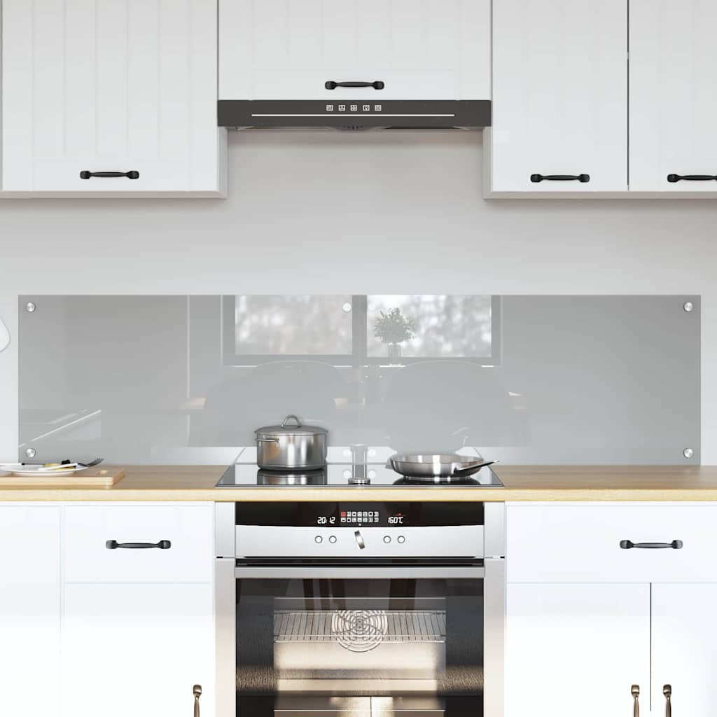 Vidaxl keukenachterwand 2 st lichtgrijs 80 x 40 cm gehard glas
