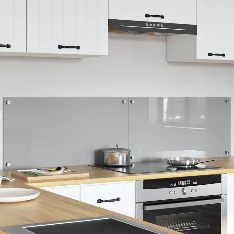 Vidaxl keukenachterwand 2 st lichtgrijs 80 x 40 cm gehard glas
