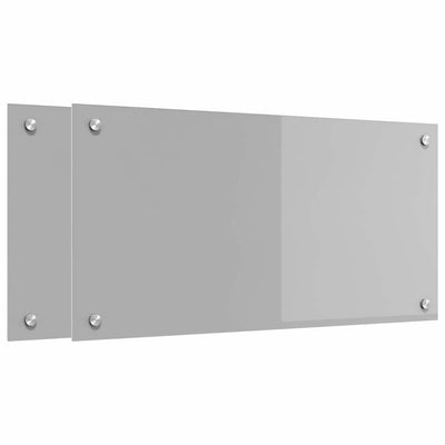 Vidaxl keuken spatscherm 2 pcs lichtgrijs 80 x 40 cm gehard glas