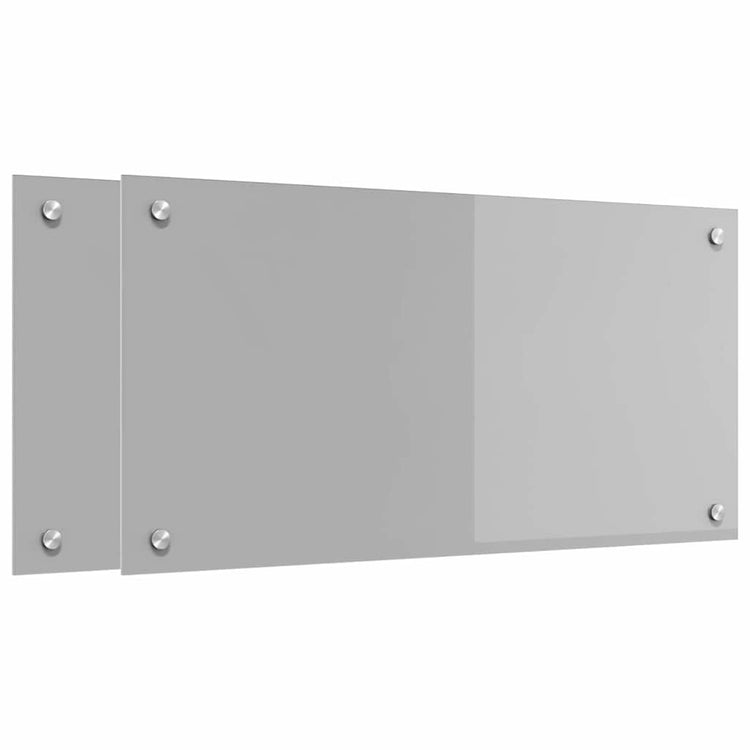 Vidaxl keukenachterwand 2 st lichtgrijs 80 x 40 cm gehard glas