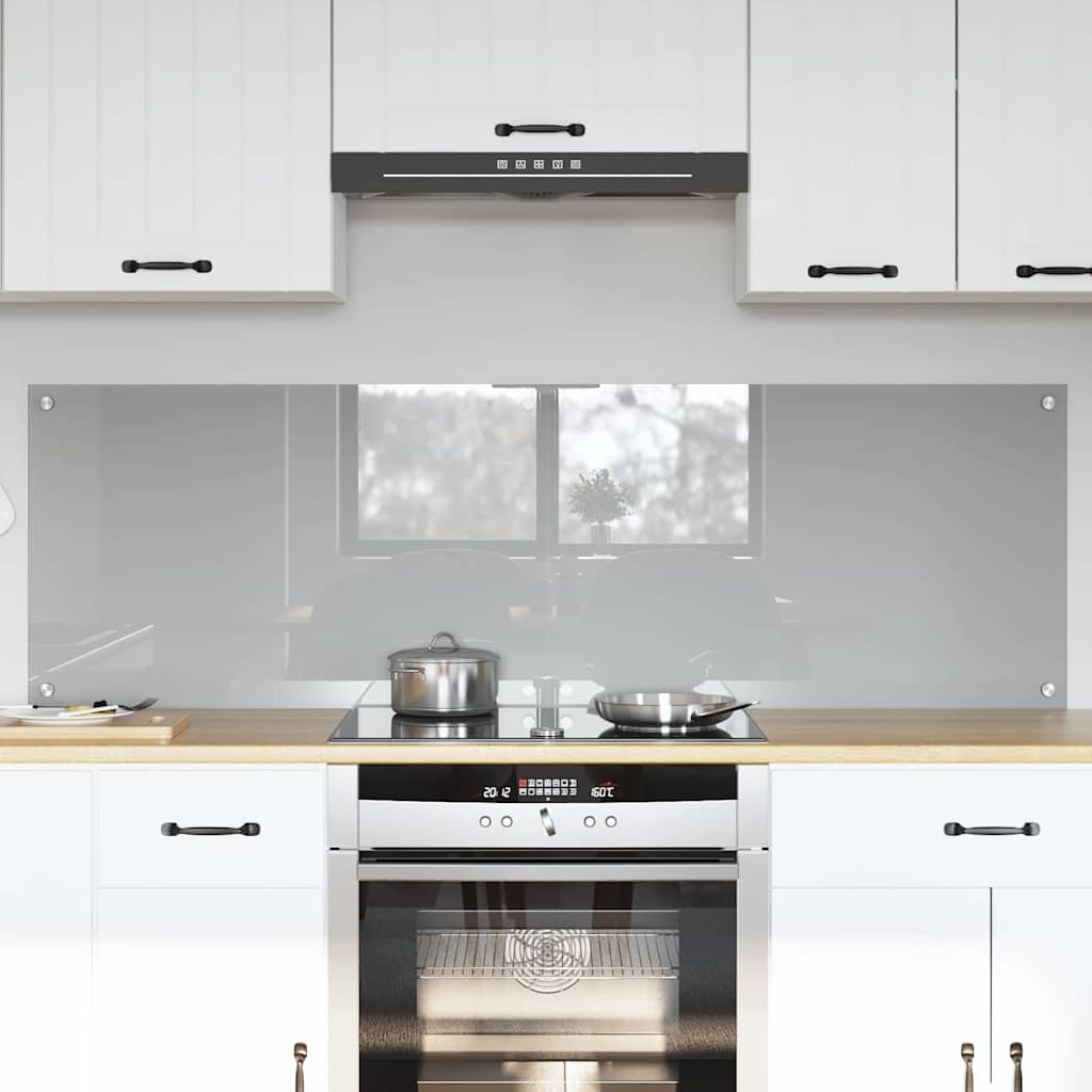 Vidaxl keukenachterwand 2 st lichtgrijs 80 x 50 cm gehard glas