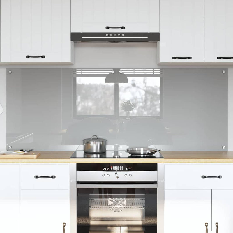 Vidaxl keuken spatscherm 2 pcs lichtgrijs 80 x 60 cm gehard glas