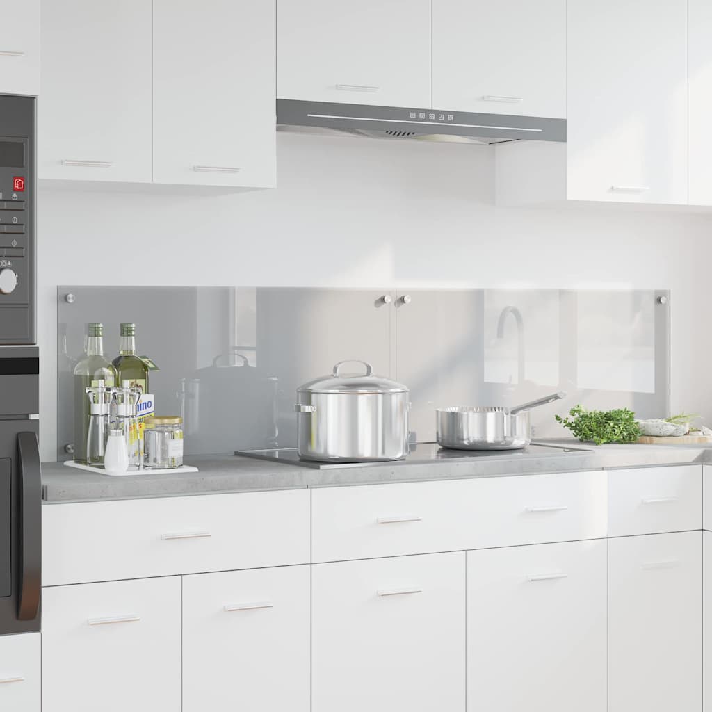 Vidaxl keukenachterwand 2 st lichtgrijs 90 x 40 cm gehard glas