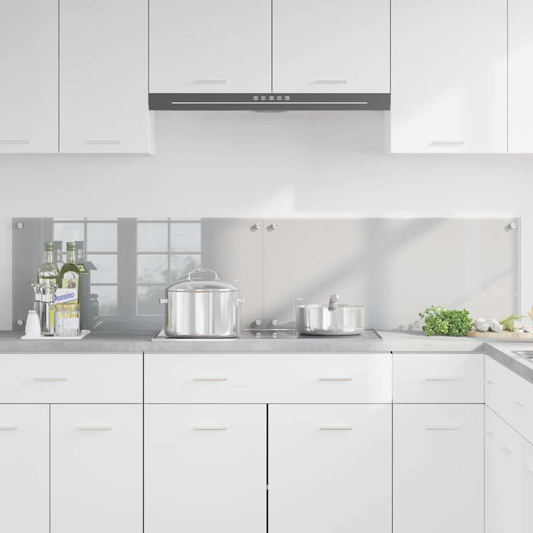Vidaxl keukenachterwand 2 st lichtgrijs 90 x 40 cm gehard glas