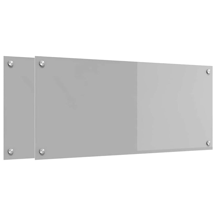 Vidaxl keukenachterwand 2 st lichtgrijs 90 x 40 cm gehard glas