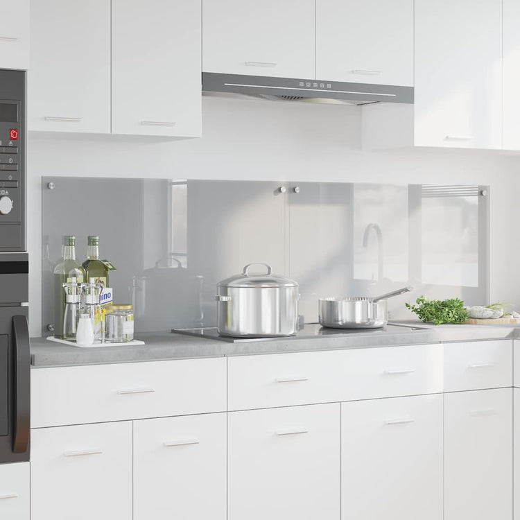 Vidaxl keukenachterwand 2 st lichtgrijs 90 x 50 cm gehard glas