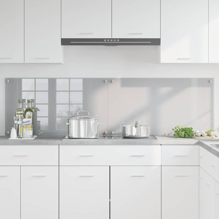 Vidaxl keukenachterwand 2 st lichtgrijs 90 x 50 cm gehard glas
