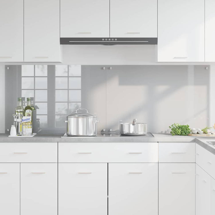 Vidaxl keukenachterwand 2 st lichtgrijs 90 x 60 cm gehard glas