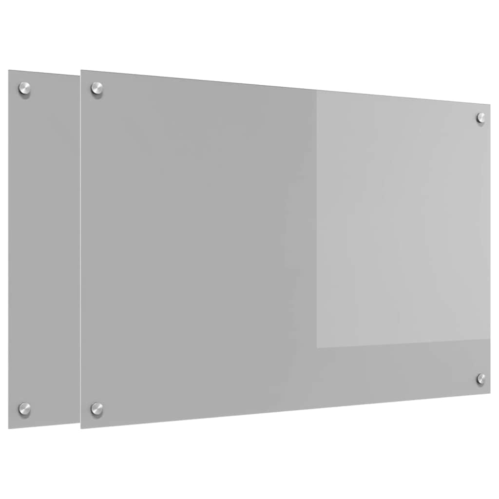Vidaxl keuken spatscherm 2 pcs lichtgrijs 90 x 60 cm gehard glas