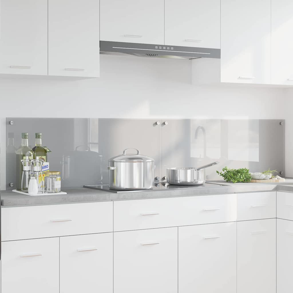 Vidaxl keukenachterwand 2 st lichtgrijs 100 x 40 cm gehard glas