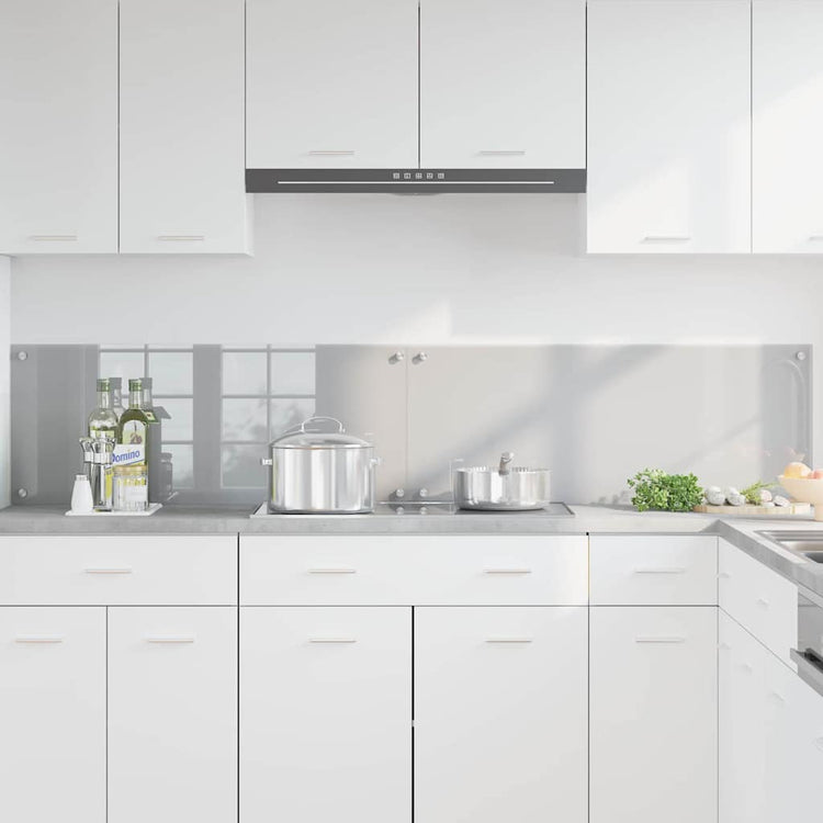 Vidaxl keukenachterwand 2 st lichtgrijs 100 x 40 cm gehard glas