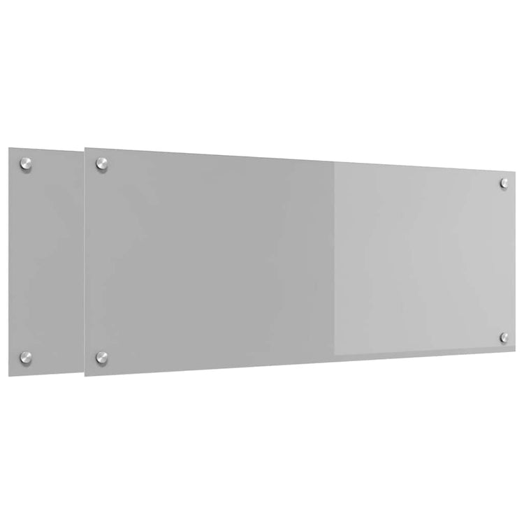Vidaxl keukenachterwand 2 st lichtgrijs 100 x 40 cm gehard glas