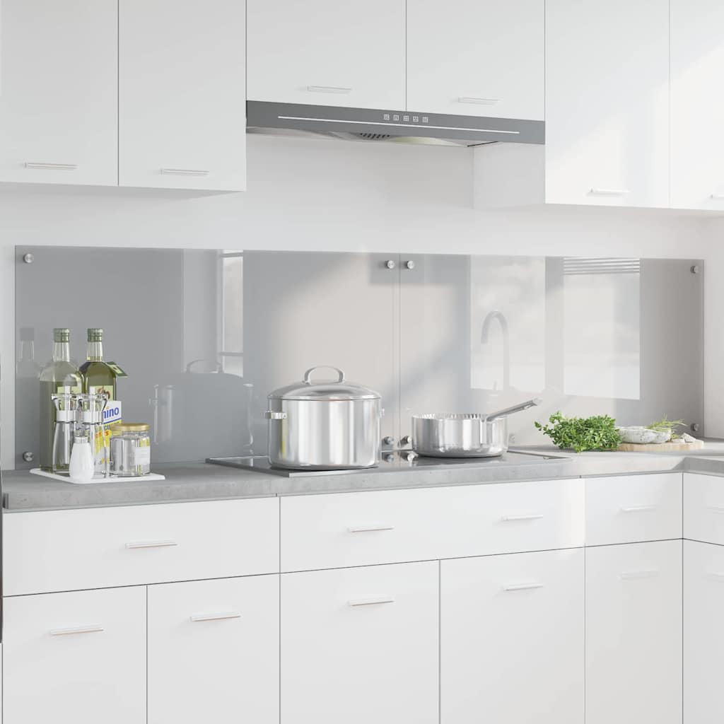 Vidaxl keukenachterwand 2 st lichtgrijs 100 x 50 cm gehard glas