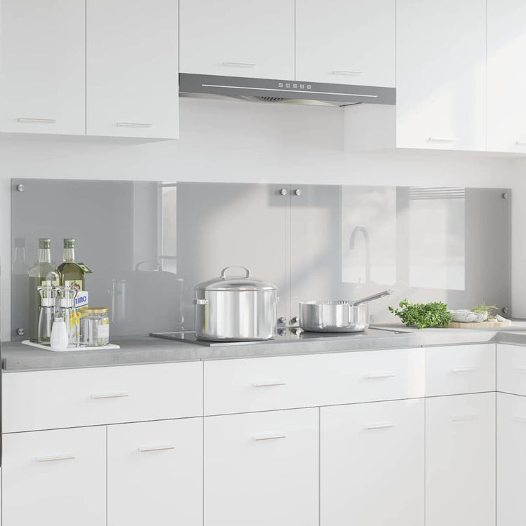 Vidaxl keukenachterwand 2 st lichtgrijs 100 x 50 cm gehard glas