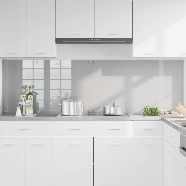 Vidaxl keukenachterwand 2 st lichtgrijs 100 x 60 cm gehard glas