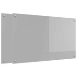 Vidaxl keukenachterwand 2 st lichtgrijs 100 x 60 cm gehard glas - afbeelding 2