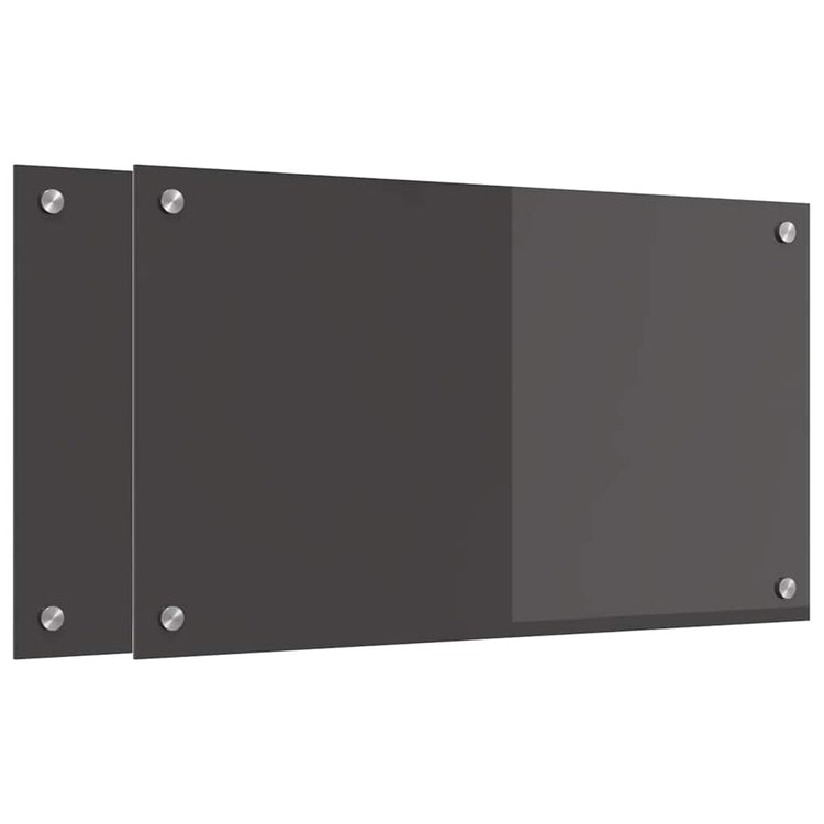 Vidaxl keukenachterwand 2 st donkergrijs 70 x 40 cm gehard glas