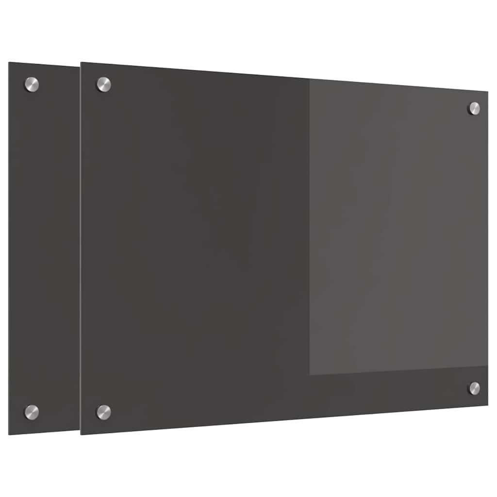 Vidaxl keuken spatscherm 2 pcs donkergrijs 70 x 50 cm gehard glas