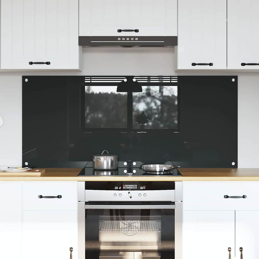 Vidaxl keukenachterwand 2 st donkergrijs 70 x 60 cm gehard glas