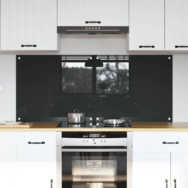 Vidaxl keukenachterwand 2 st donkergrijs 70 x 60 cm gehard glas